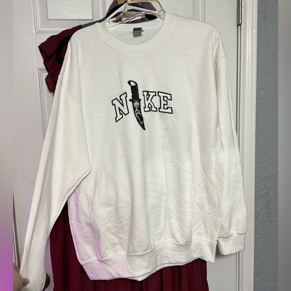 Unisex embroidered Nike spooky sweatshirt!!!!